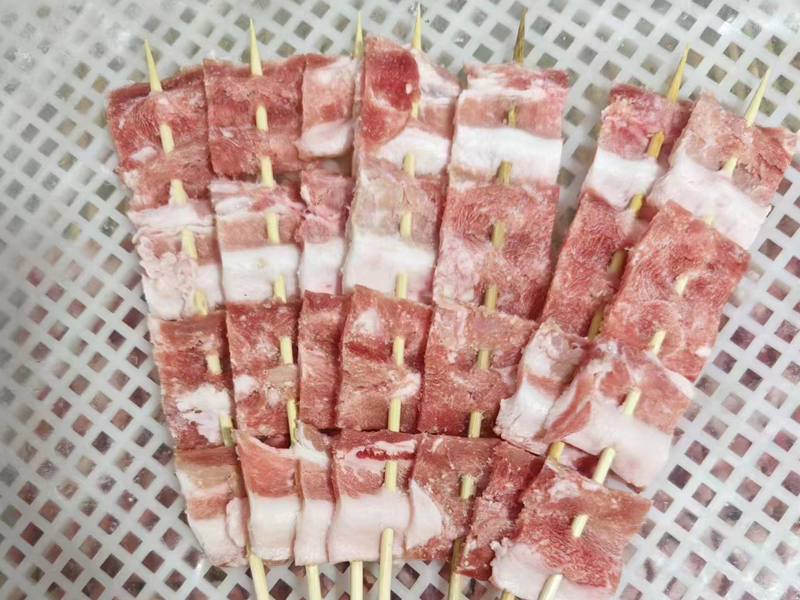 黑猪五花肉串